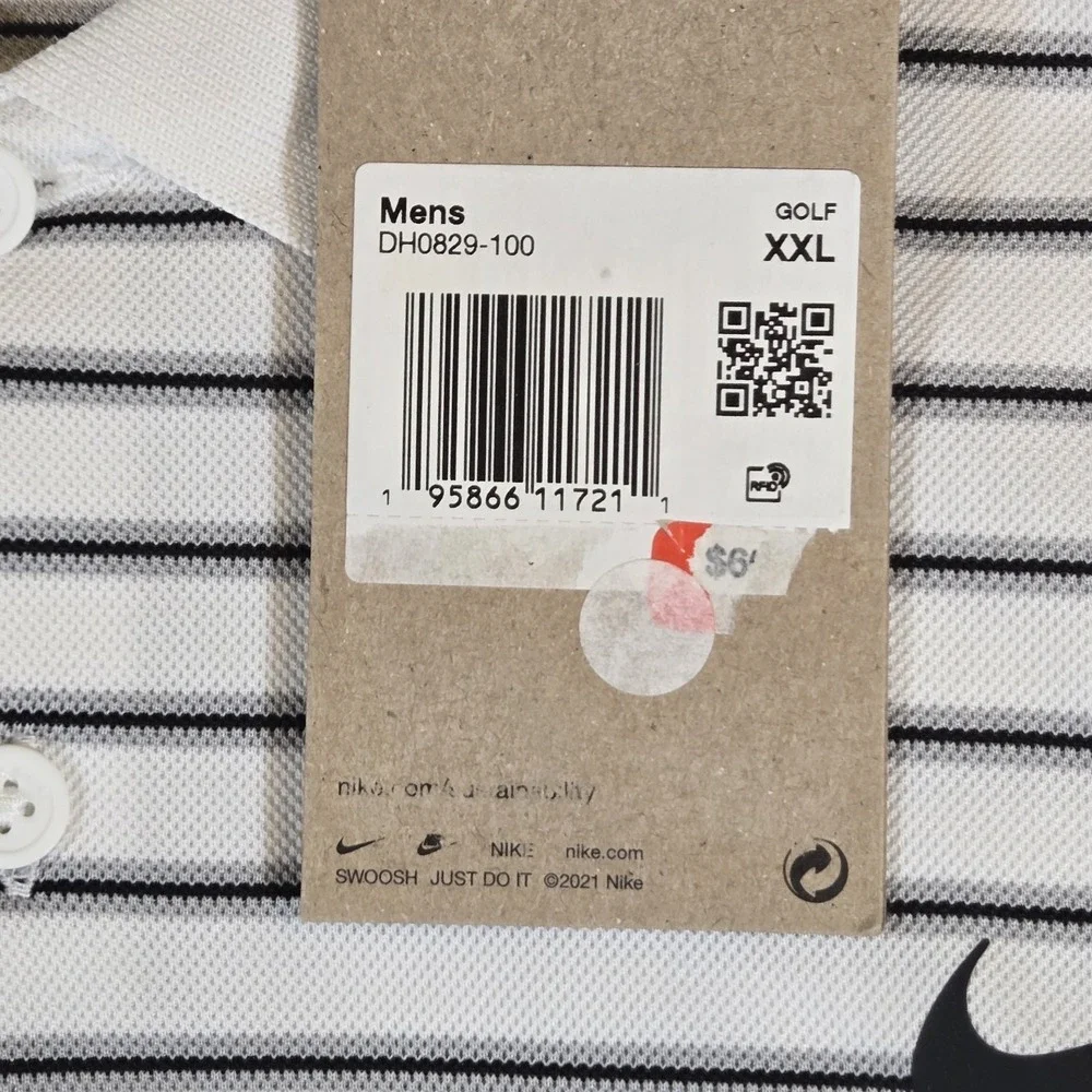 NWT‎ Nike Golf Dri-Fit Performance Polo Men's 2XL Victory Striped DH0829-100
